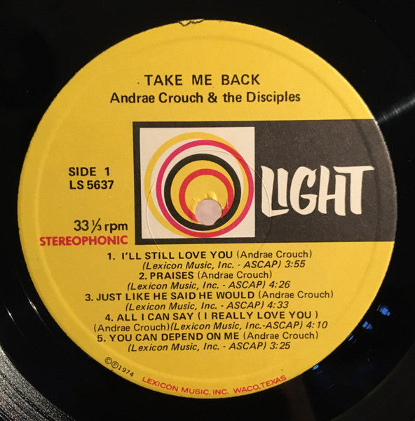 Andraé Crouch & The Disciples - Take Me Back - 1975