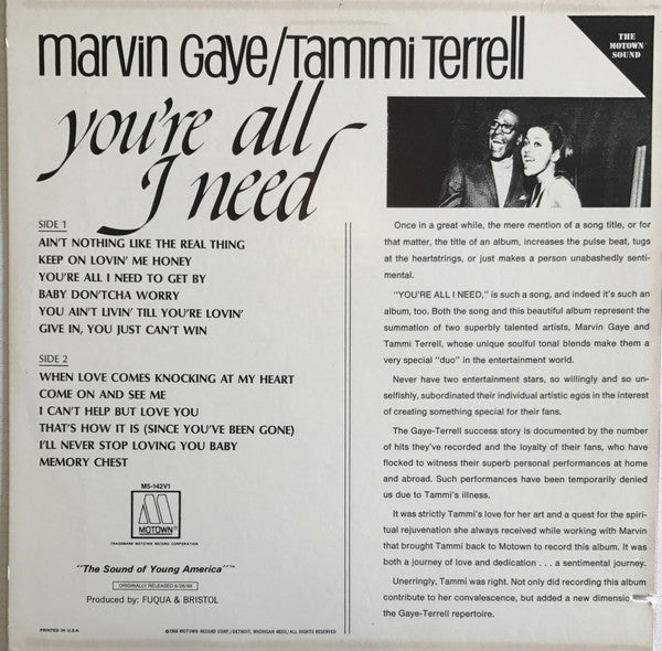 Marvin Gaye / Tammi Terrell - You're All I Need - 1981