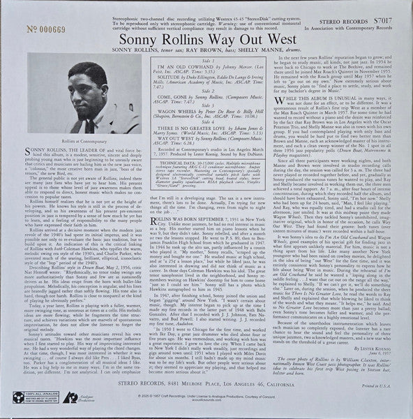 Sonny Rollins - Way Out West - 2025