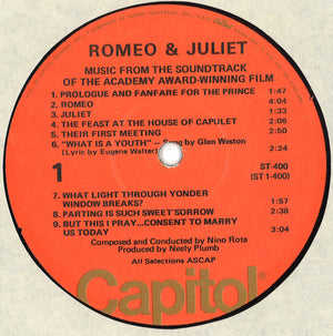Nino Rota - Romeo & Juliet:  Music From The Soundtrack Of The Academy Award-Winning Film