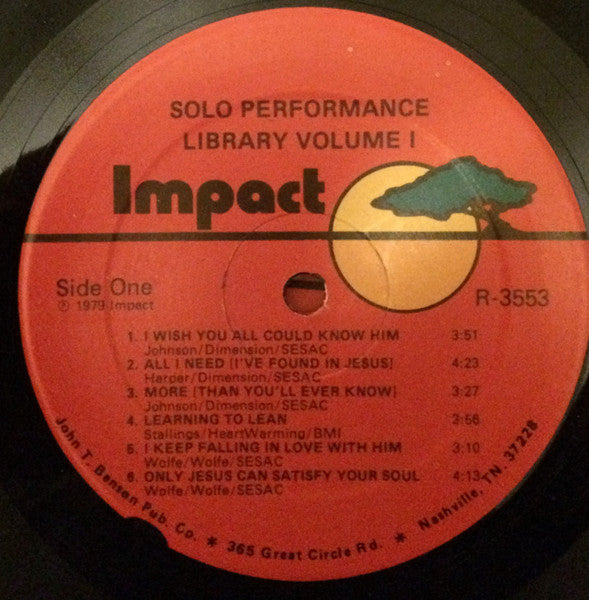 John T. Benson - The Benson Solo Performance Library Songbook Volume 1 - 1979