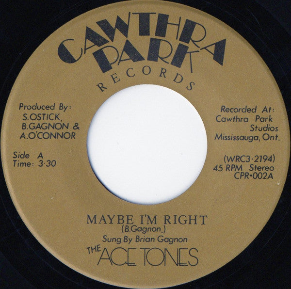 Ace Tones (2), The - Maybe I'm Right - 1982