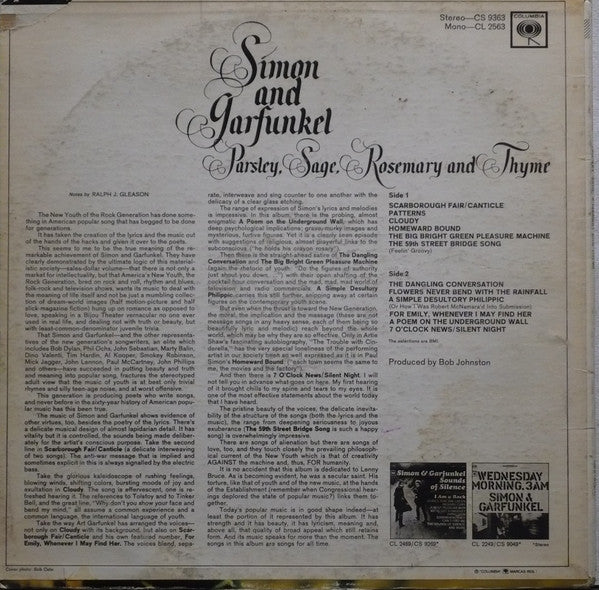 Simon & Garfunkel - Parsley, Sage, Rosemary And Thyme - 1966