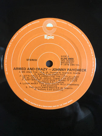 Johnny Paycheck - Armed And Crazy Vinyl Record