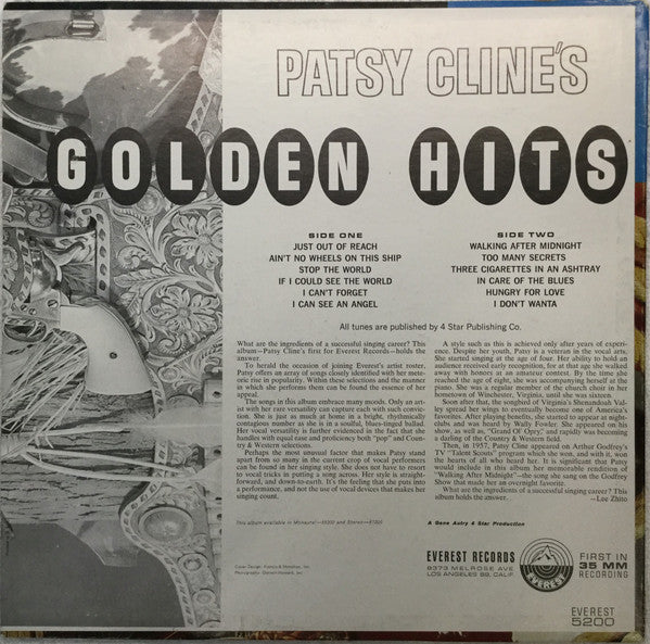 Patsy Cline - Patsy Cline's Golden Hits - 1962