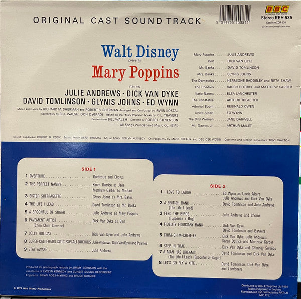 Various - Walt Disney's Mary Poppins:  Original Cast Soundtrack - 1984