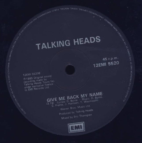 Talking Heads - The Lady Don't Mind - 1985
