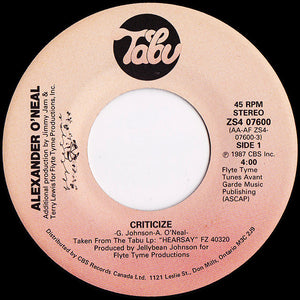 Alexander O'Neal - Criticize - 1987