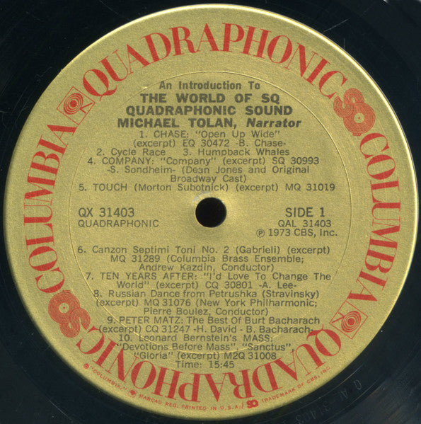 Various - An Introduction To The World Of SQ Quadraphonic Sound - 1973