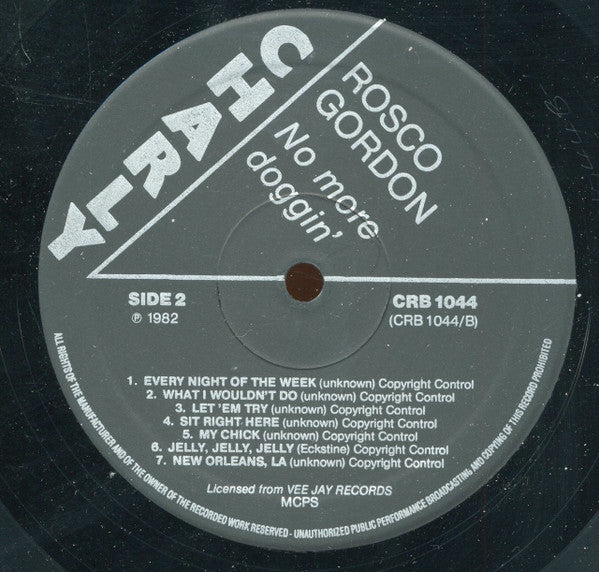 Rosco Gordon - No More Doggin' - 1982