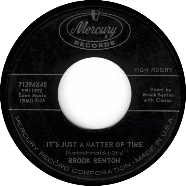 Brook Benton - It's Just A Matter Of Time / Hurtin' Inside Vinyl Record