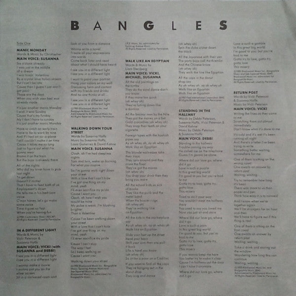 Bangles - Different Light