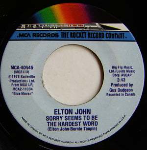 Elton John - Sorry Seems To Be The Hardest Word - 1976