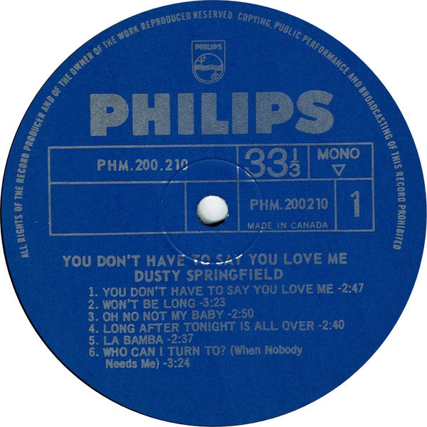 Dusty Springfield - You Don't Have To Say You Love Me - 1966