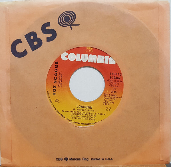 Boz Scaggs - Lowdown / Harbor Lights - 1976