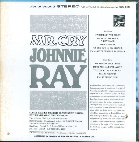 Johnnie Ray - Mr. Cry - 1966