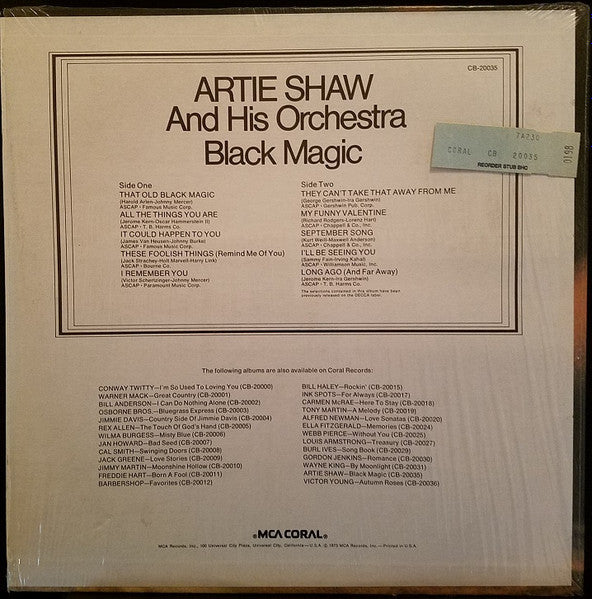Artie Shaw And His Orchestra - Black Magic - 1973