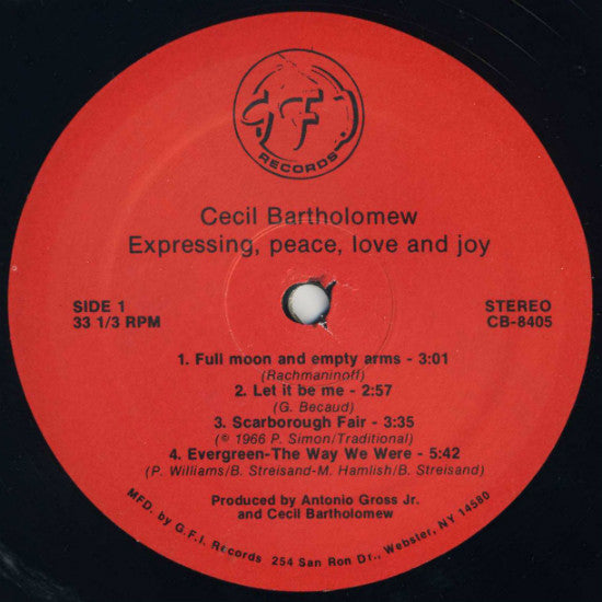 Cecil Bartholomew - Expressing Peace, Love And Joy