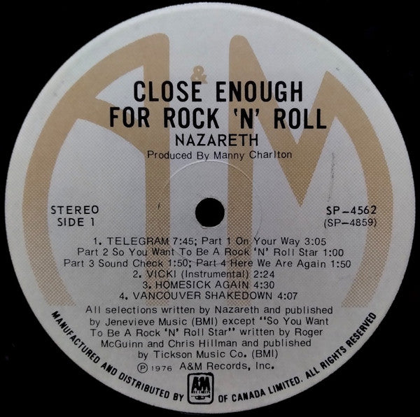 Nazareth (2) - Close Enough For Rock 'N' Roll