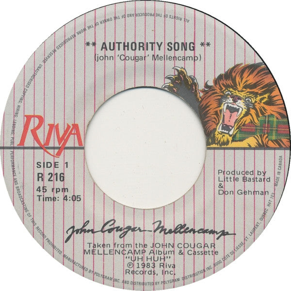John Cougar Mellencamp - Authority Song - 1983