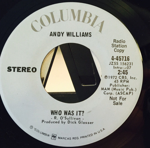 Andy Williams - Home Lovin' Man / Who Is It? Vinyl Record