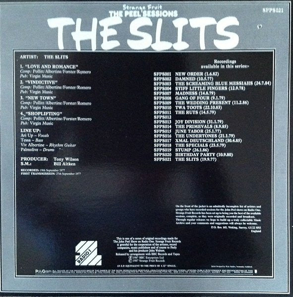 Slits, The - The Peel Sessions - 1987