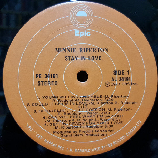 Minnie Riperton - Stay In Love : A Romantic Fantasy Set to Music Vinyl Record