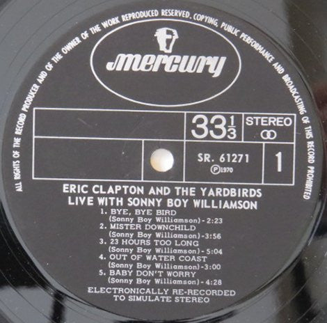 Eric Clapton - Eric Clapton And The Yardbirds Live With Sonny Boy Williamson