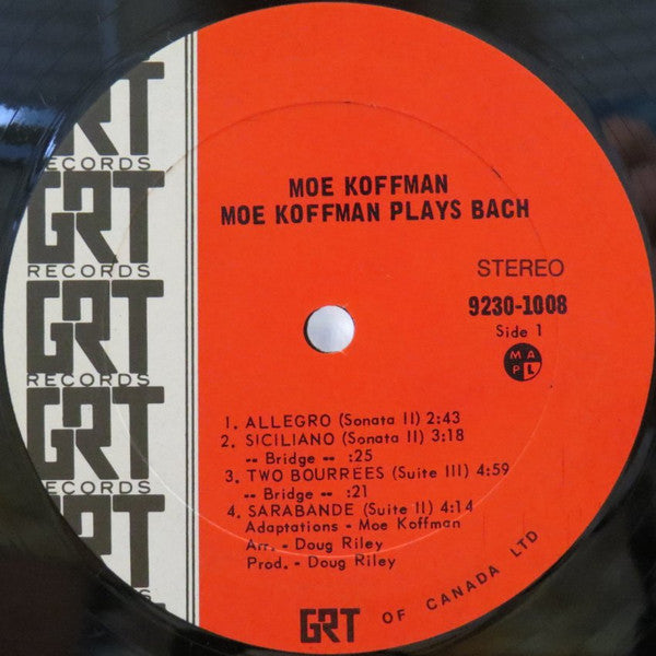 Moe Koffman - Moe Koffman Plays Bach Vinyl Record