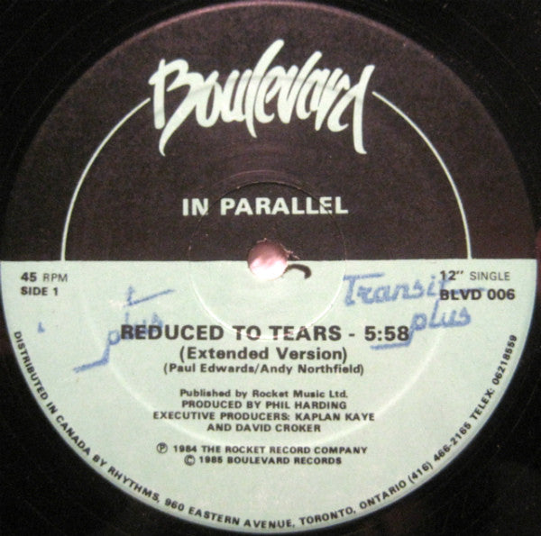 In Parallel - Reduced To Tears - 1985