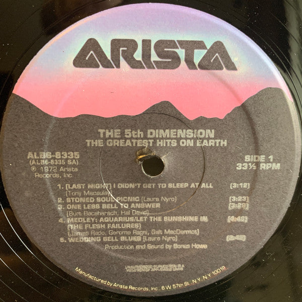 Fifth Dimension, The - Greatest Hits On Earth - 1985