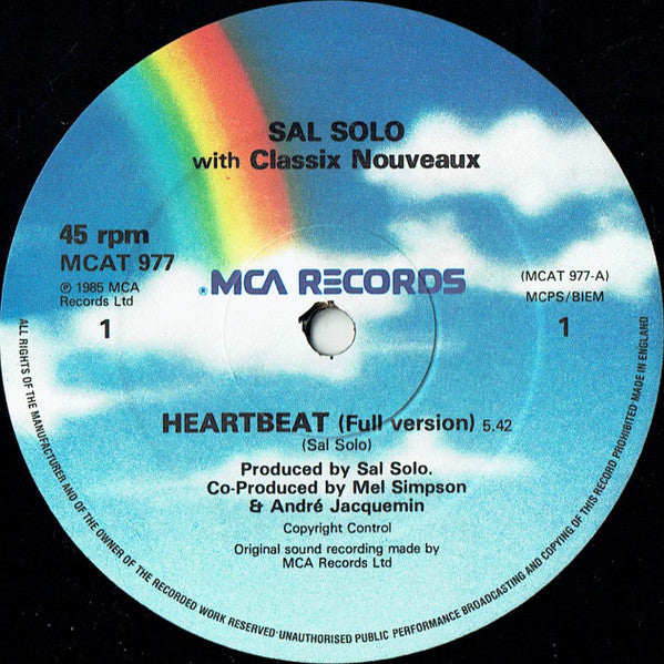 Sal Solo With Classix Nouveaux - Heartbeat - 1985