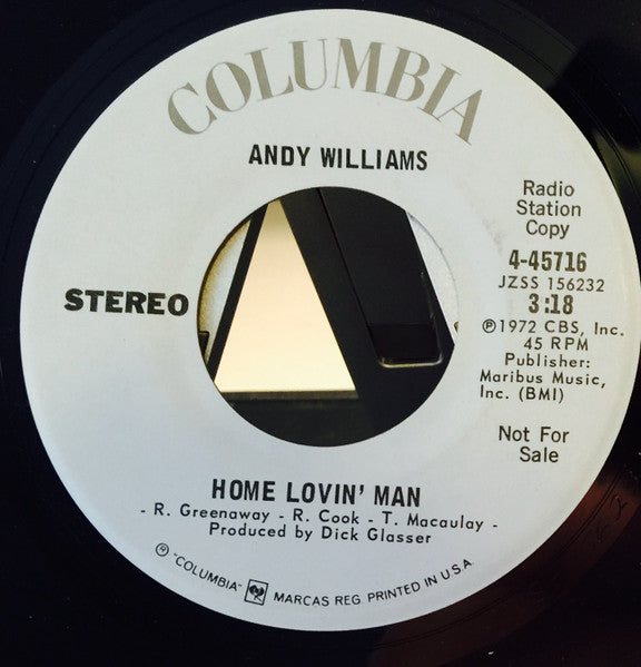 Andy Williams - Home Lovin' Man / Who Is It? Vinyl Record