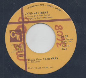 David Matthews - Theme From Star Wars / Princess Leia's Theme (From Star Wars) Vinyl Record