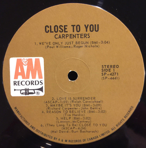 Carpenters - Close To You - 1970