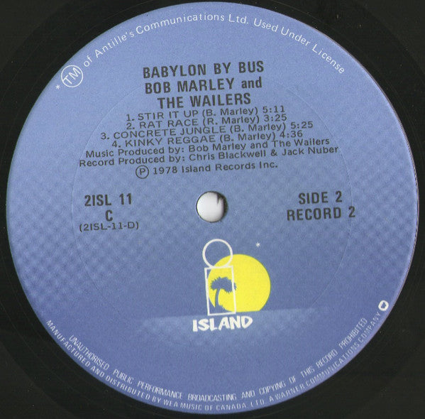 Bob Marley & The Wailers - Babylon By Bus Vinyl Record