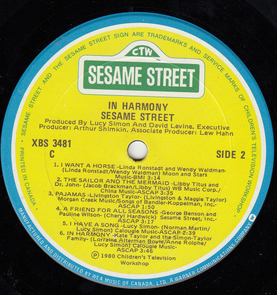 Various -  In Harmony - A Sesame Street Record  - 1980