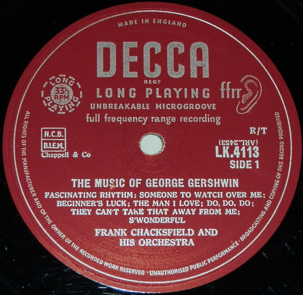 Frank Chacksfield & His Orchestra - The Music Of George Gershwin