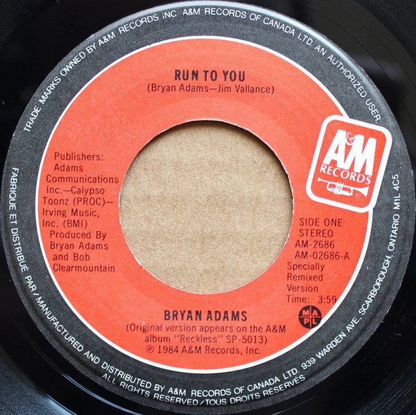 Bryan Adams - Run To You - 1984