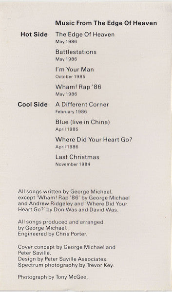 Wham! - Music From The Edge Of Heaven - 1986