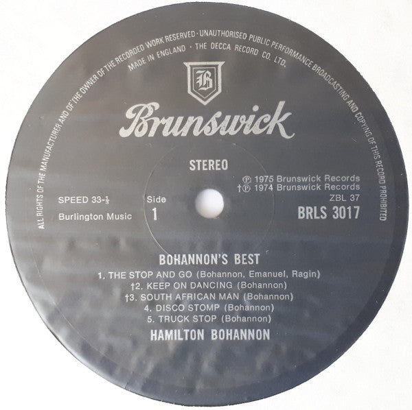 Hamilton Bohannon - Bohannon's Best Vinyl Record