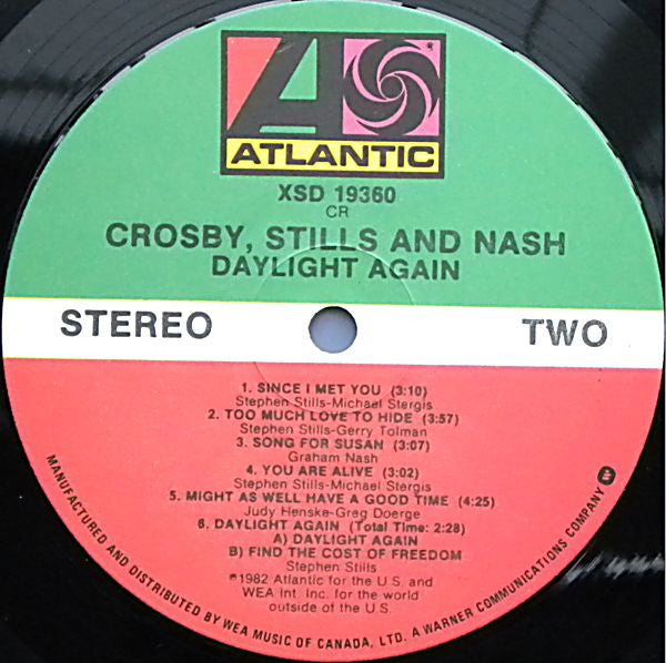 Crosby, Stills & Nash - Daylight Again - 1982
