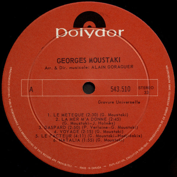 Georges Moustaki - Le Métèque - 1969