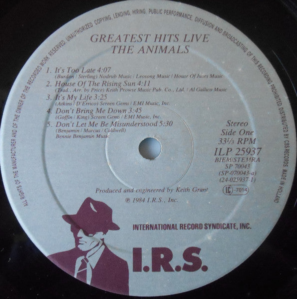 Animals, The - Greatest Hits Live! - 1984