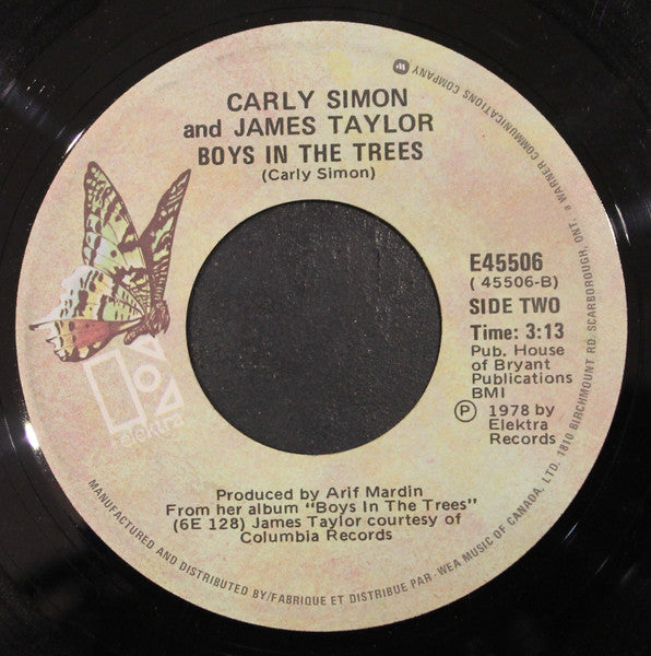 Carly Simon And James Taylor - Devoted To You / Boys In The Trees - 1978