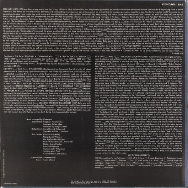 Camarata Contemporary Chamber Group, The, Erik Satie - The Music Of Erik Satie: Through A Looking Glass - 1971
