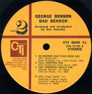 George Benson - Bad Benson Vinyl Record