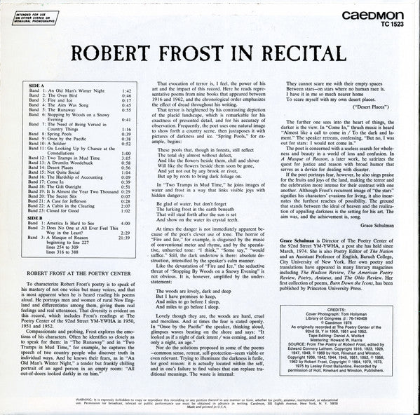 Robert Frost - Robert Frost In Recital
