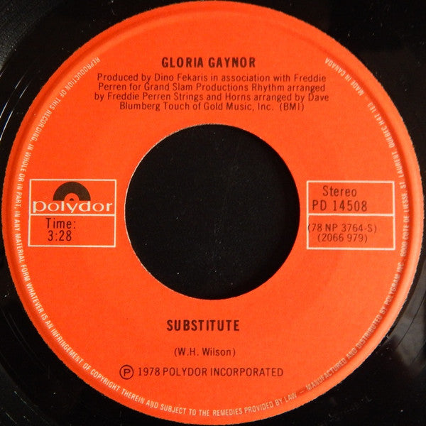 Gloria Gaynor - I Will Survive / Substitute - 1978