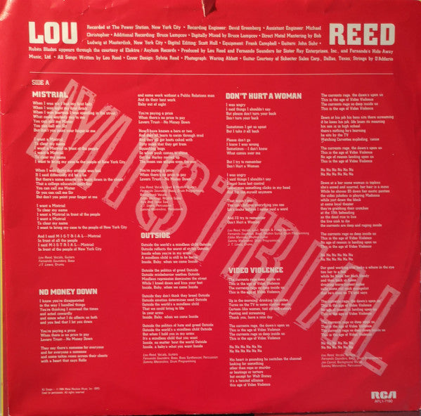 Lou Reed - Mistrial - 1986